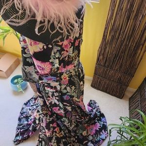 Women’s floral print Maxi dress Boho button